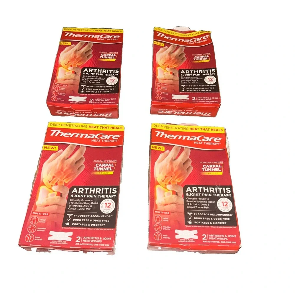 Lot of 4 ThermaCare Arthritis Heat Wraps - Targeted Joint Pain Relief for Hands